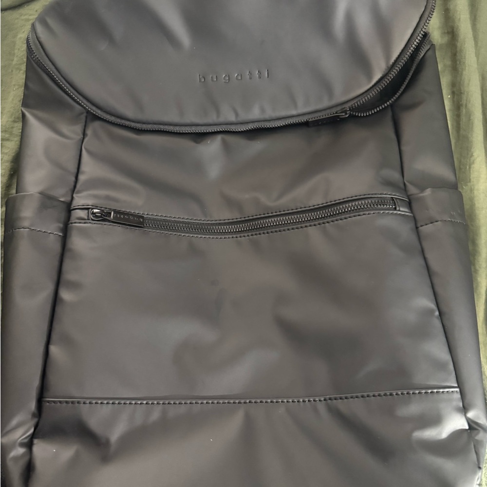 Bugatti Black Backpack Modern Design Water-Resistant